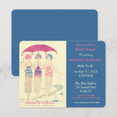 ユーモアのある花嫁とその女性の友達 招待状 (正面/裏面)