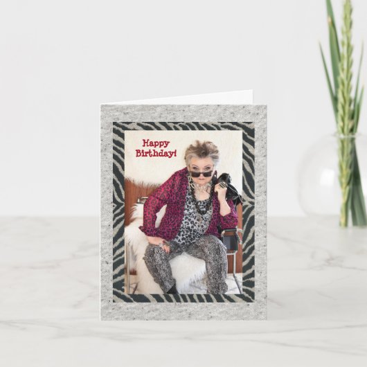 ユーモアのある誕生日がウー・ホー・ライフ・カーに反映 カード (正面)