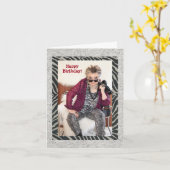 ユーモアのある誕生日がウー・ホー・ライフ・カーに反映 カード (黄色い花)