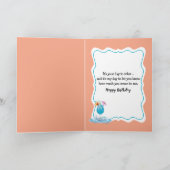 ユーモアのある誕生日フラミンゴがプールに浮かぶ カード (内部)