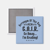 ユーモアのある読の頭字語ブラック文字 マグネット (正面/裏面)