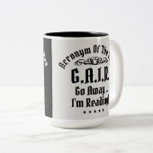 ユーモアのある読の頭字語 ツートーンマグカップ (正面右)