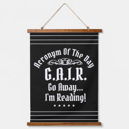 ユーモアのある読頭字語ホワイト文字 吊り下げ型タペストリー