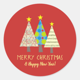 ユーモアのある赤いクリスマス ラウンドシール
