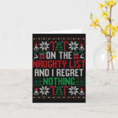 ユーモアのある醜いクリスマス 後悔はなし Xmas ギフト カード (黄色い花)