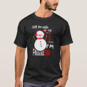 ユーモアのある雪だるま 冷たいカップル 黒 Tシャツ (正面)