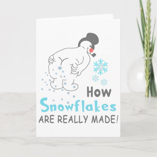 ユーモアのある雪 本当の雪の結晶の作り方 カード (正面)