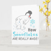 ユーモアのある雪 本当の雪の結晶の作り方 カード (黄色い花)