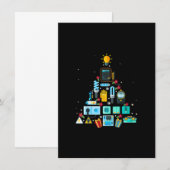 ユーモアのある電気工事士のためのクリスマスツリー ノートカード (正面/裏面)