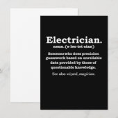 ユーモアのある電気技師の定義ギフト 卒業 ノートカード (正面/裏面)