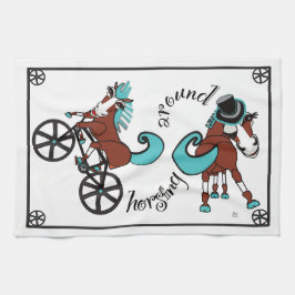 ユーモアのある馬 キッチンタオル