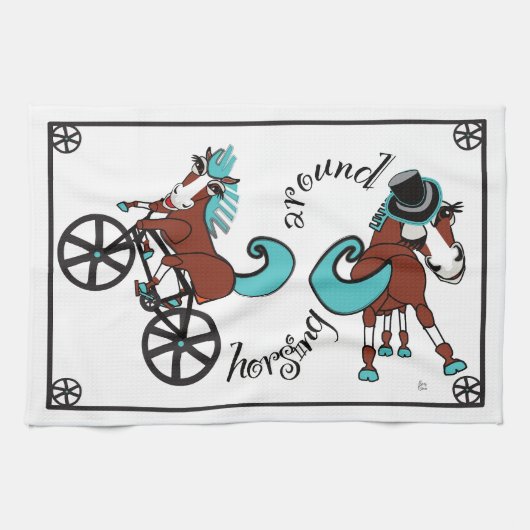 ユーモアのある馬 キッチンタオル (横)