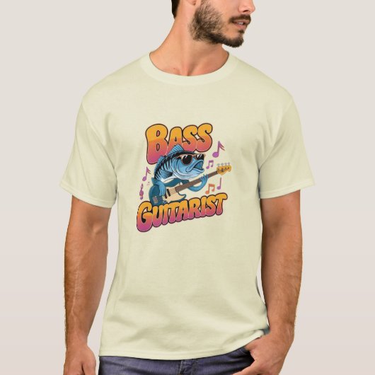 ユーモアのある魚釣りアート:ベースデザイン Tシャツ (正面)