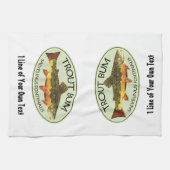 ユーモアのある魚釣り キッチンタオル (横)