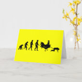 ユーモアのある鶏 カード (黄色い花)