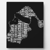 ユーモアのある黒と白の楽しいクリスマスのサンタのタイポグラフィ フォトプラーク (正面)