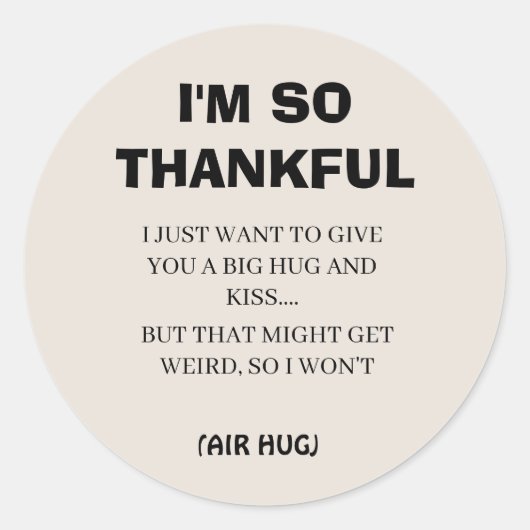 ユーモアのある黒のカリグラフィー　感謝しています シンプル ラウンドシール (正面)