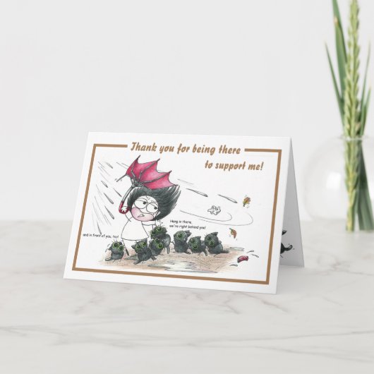 ユーモアのある黒猫サンキューカード カード (正面)