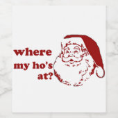 ユーモアのある2020ホリデーサンタ ワインラベル (シングルラベル)