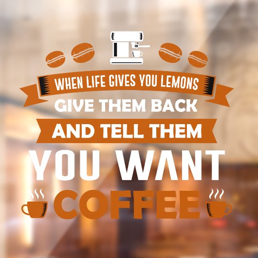 ユーモアのある デザイン コーヒー ビジネス ショップ ウィンドウサイン (シート2)