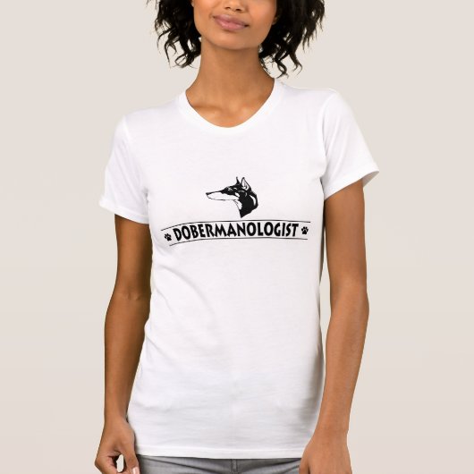 ユーモアのある(犬)ドーベルマン・ピンシェル Tシャツ (正面)