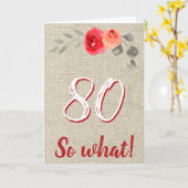 ユーモアのある rustic 80歳 おめでとう 花の誕生日 カード (黄色い花)