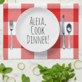 ユーモアのあるAlexa料理ディナー キッチンタオル (折り畳み)
