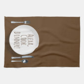 ユーモアのあるAlexa料理ディナー キッチンタオル (横)