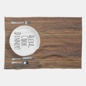 ユーモアのあるAlexa料理ディナー キッチンタオル (横)