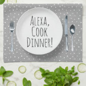 ユーモアのあるAlexa料理ディナー キッチンタオル (折り畳み)