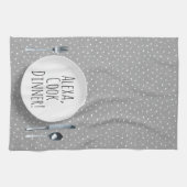 ユーモアのあるAlexa料理ディナー キッチンタオル (横)