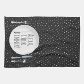 ユーモアのあるAlexa料理ディナー キッチンタオル (横)