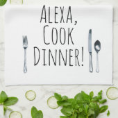 ユーモアのあるAlexa料理ディナー キッチンタオル (折り畳み)