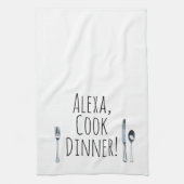 ユーモアのあるAlexa料理ディナー キッチンタオル (縦)