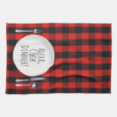 ユーモアのあるAlexa料理ディナー キッチンタオル (横)