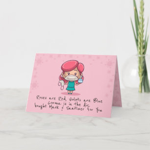 ユーモアのあるCOVIDバレンタインデーの折りたたみ式グリーティングカード カード