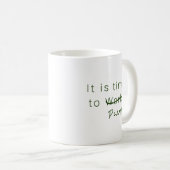 ユーモアのあるOffice Time to Work遊、シンプル Green コーヒーマグカップ (正面右)