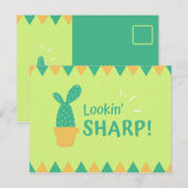 ユーモアのきいたサボテンの三角形 ポストカード (正面/裏面)