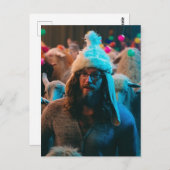 ユーモアのキリストと羊の誕生日パーティー ポストカード (正面/裏面)