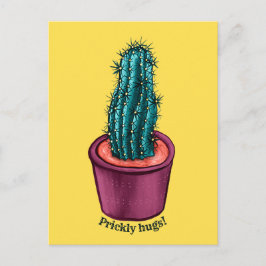 ユーモアのセンスあふれるサボテン　トリppyなポット入り多肉植物 ポストカード