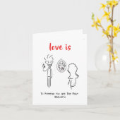 ユーモアのセンスが溢れるラブ カード (黄色い花)