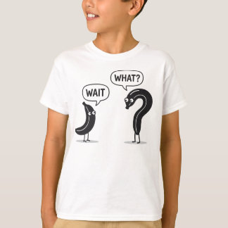 ユーモアのバナナ 疑問符 待って 何？ ミニマリスト Tシャツ