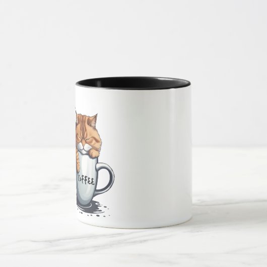 ユーモアの一覧を行うには、怠惰な眠い猫のユーモアのコーヒー マグカップ (中央)