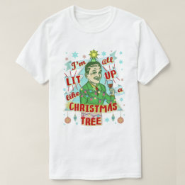 ユーモアの人を飲むおもしろいなクリスマスのレトロのLit Tシャツ