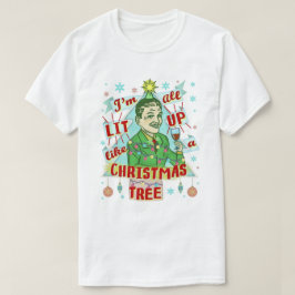 ユーモアの人を飲むおもしろいなクリスマスのレトロのLit Tシャツ