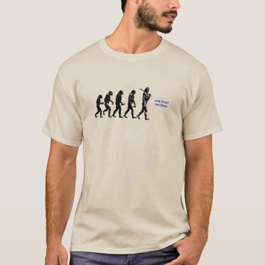 ユーモアの人間の進化404の間違い Tシャツ (正面)
