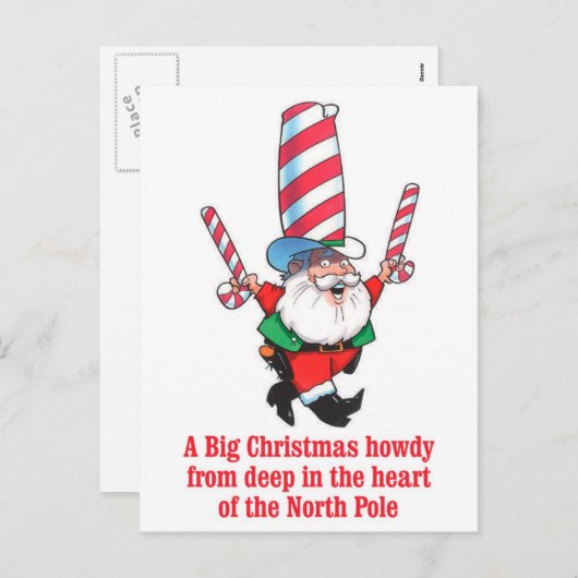 ユーモアの大きいクリスマスのやあ休日の挨拶 シーズンポストカード (正面/裏面)