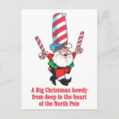 ユーモアの大きいクリスマスのやあ休日の挨拶 シーズンポストカード (正面)