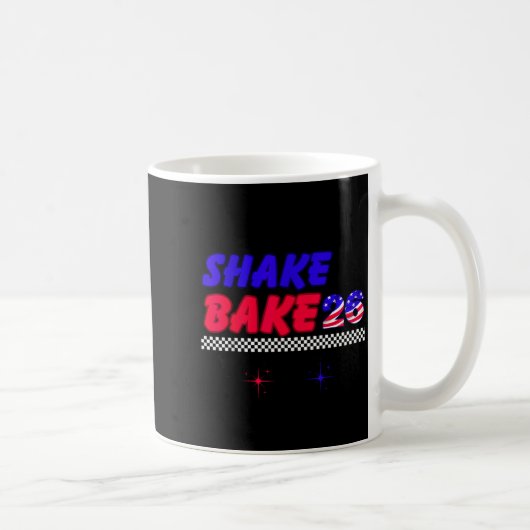 ユーモアの引用 シェイク アンド ベイク 26 アメリカ国旗 レース愛好家 コーヒーマグカップ (右)