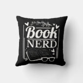 ユーモアの本好き名言 ブラック＆ホワイト クッションカバー クッション (裏面)